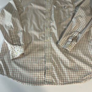 Duluth Trading Co Men's Plaid Button Down Shirt‎ - Blue & Orange